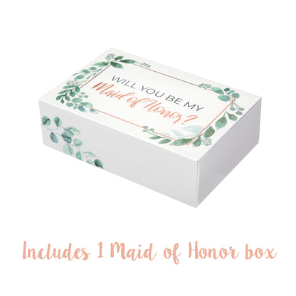 Greenery with Rose Gold Foil Bridesmaid Box Set