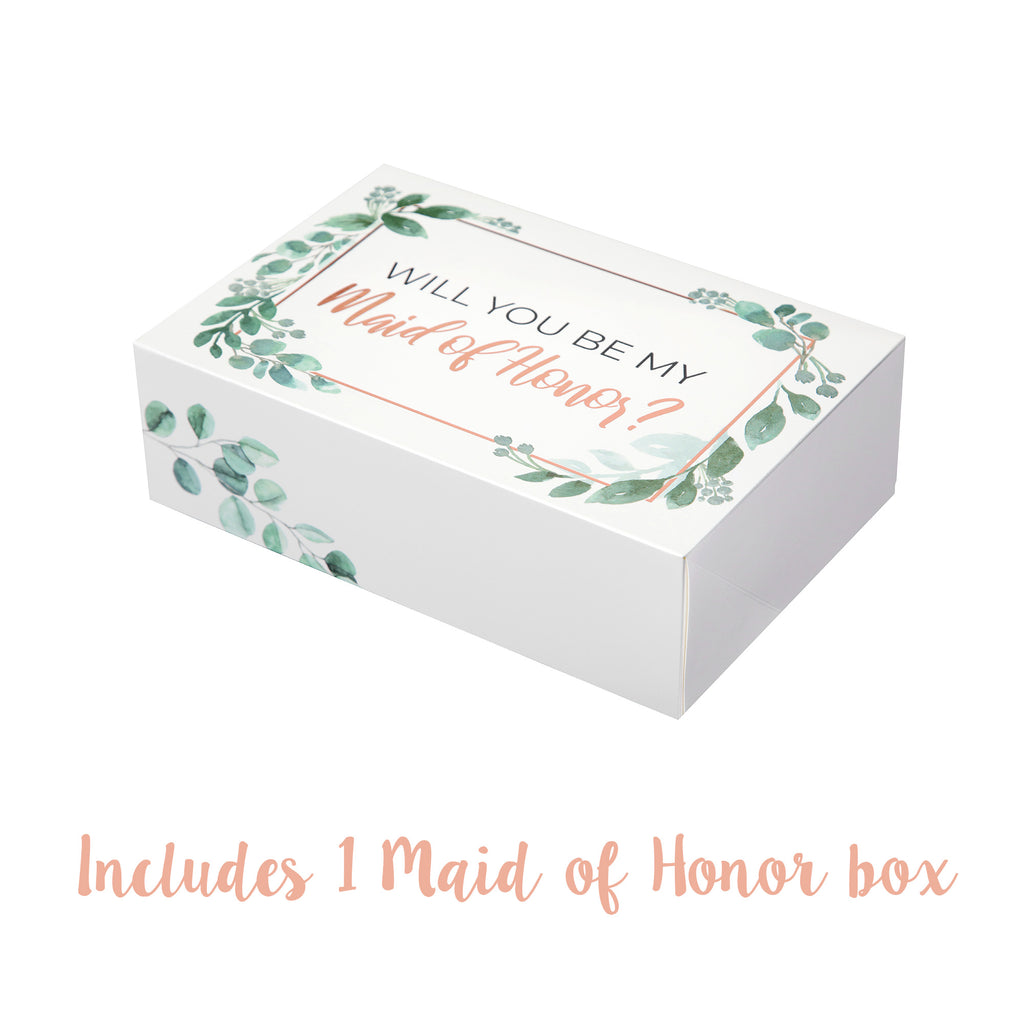 Greenery with Rose Gold Foil Bridesmaid Box Set