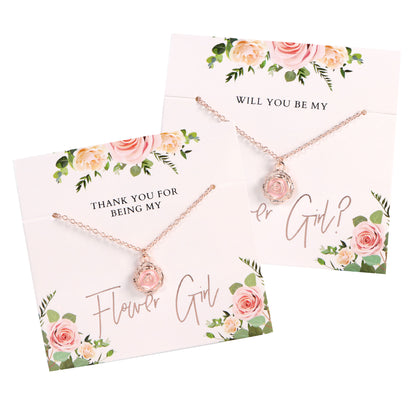 Floral Flower Girl Necklace (Set of 2)